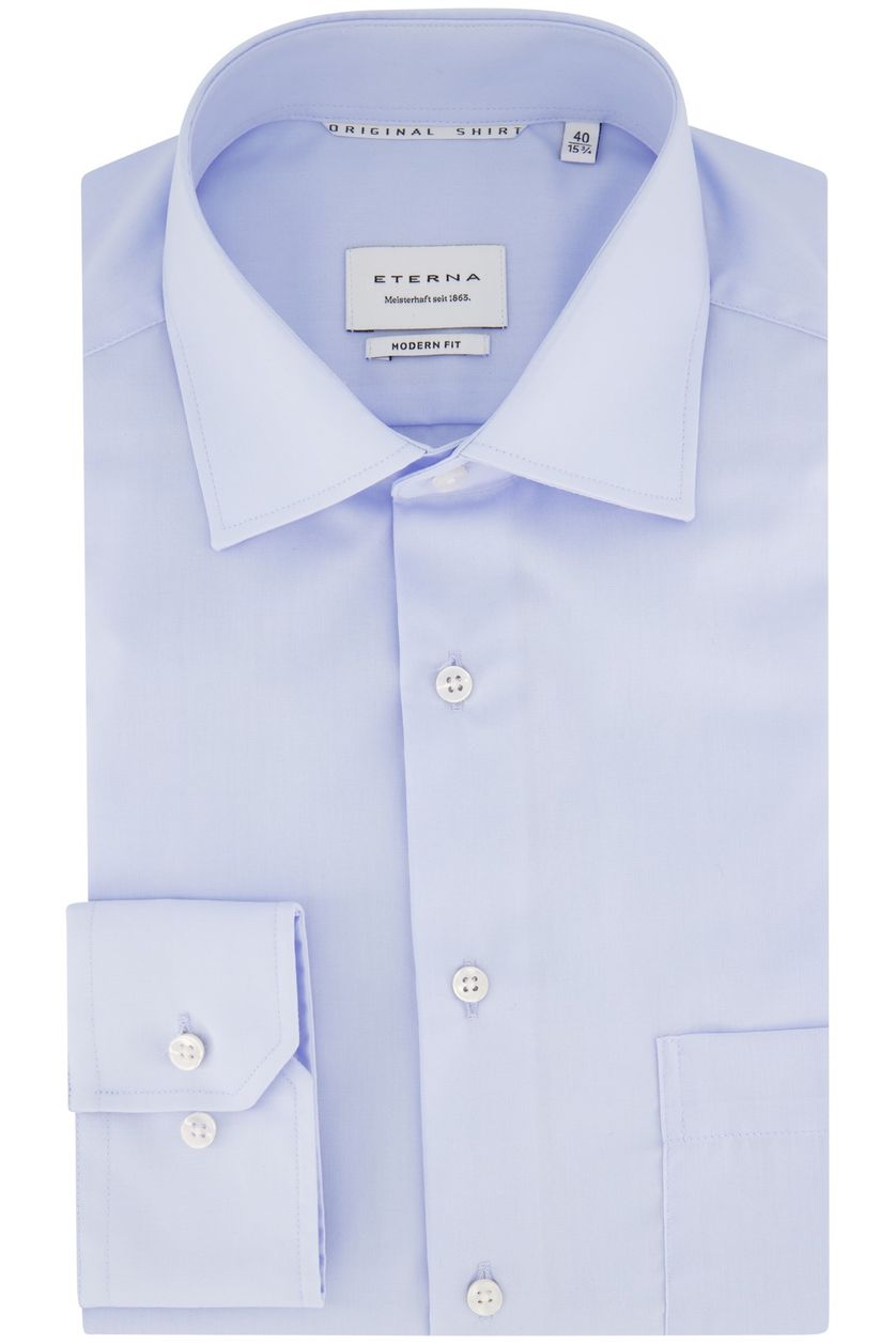 Eterna katoenen business overhemd Modern Fit lichtblauw