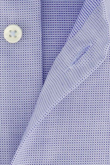 Eterna lichtblauw gemêleerd overhemd Comfort Fit katoen strijkvrij