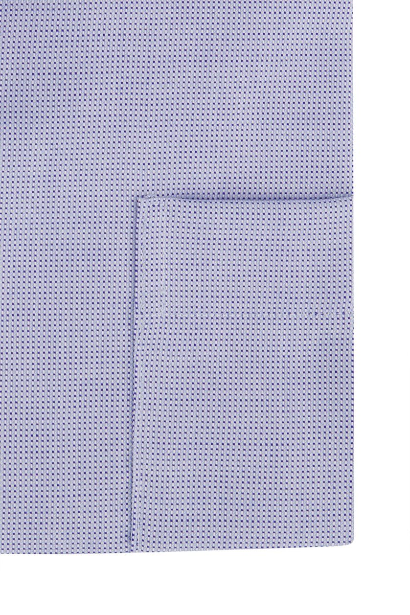 Eterna strijkvrij overhemd katoen Comfort Fit lichtblauw gemêleerd