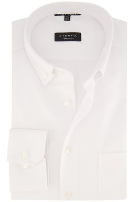 Eterna Eterna button-down overhemd Comfort Fit wit katoen strijkvrij