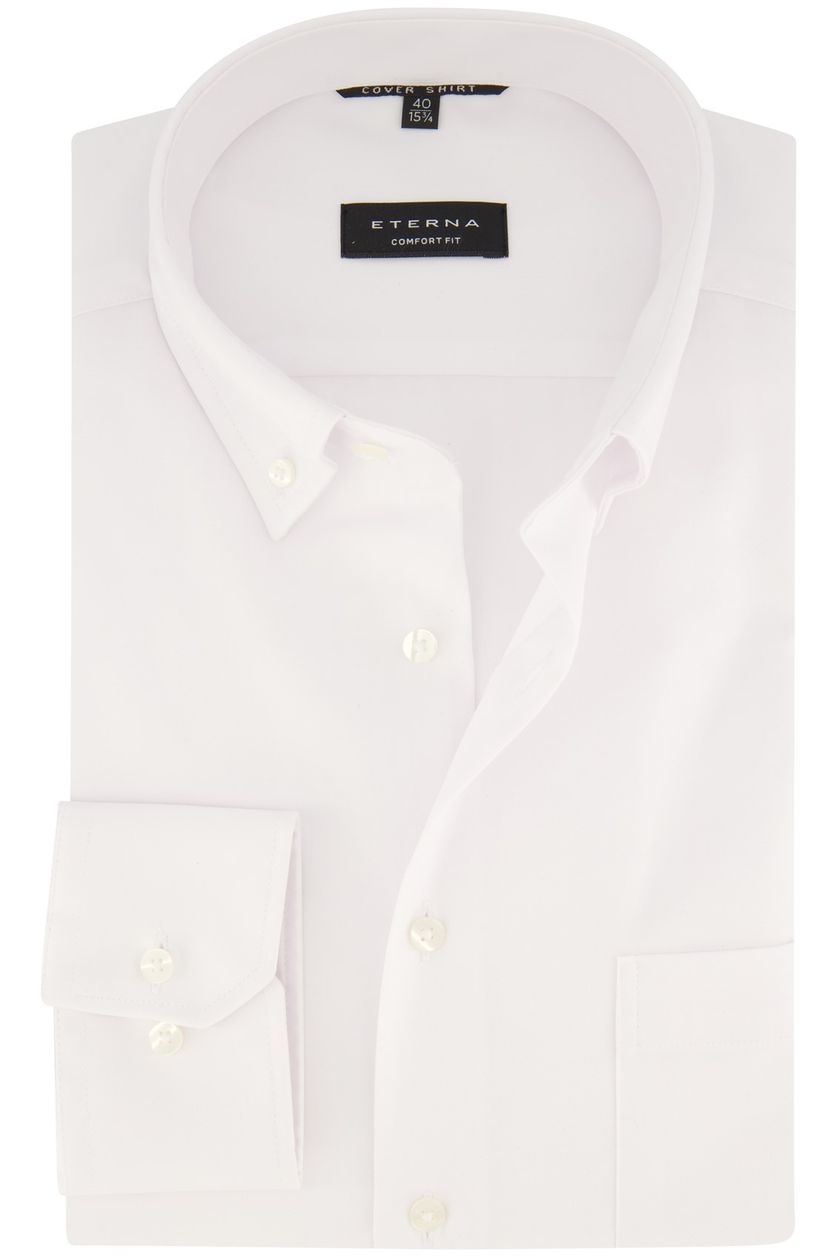 Eterna katoenen overhemd strijkvrij Comfort Fit wit button-down