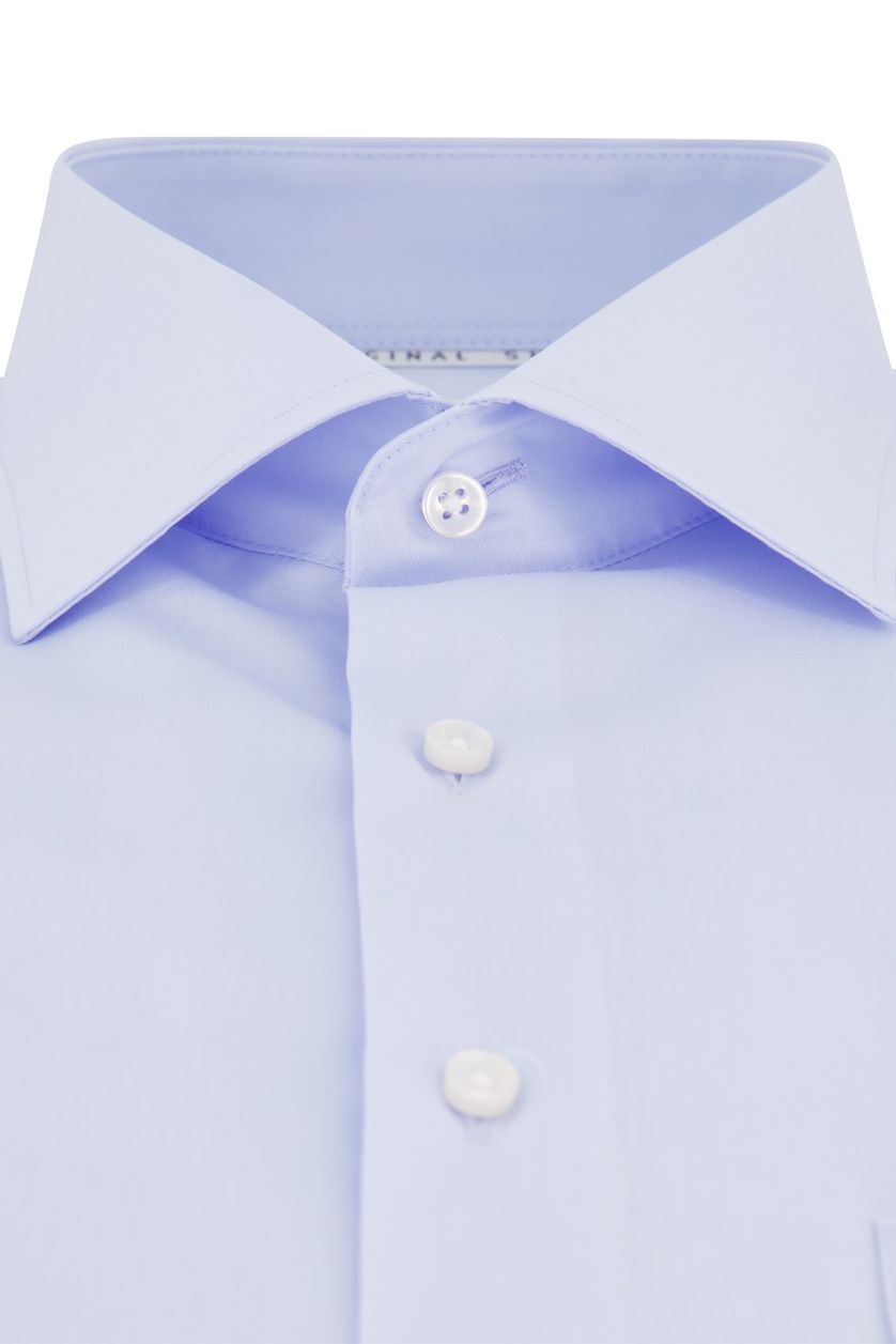 Modern fit lichtblauw Eterna overhemd korte mouw katoen