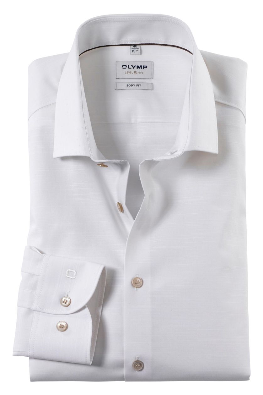 katoenen Olymp business overhemd normale fit wit