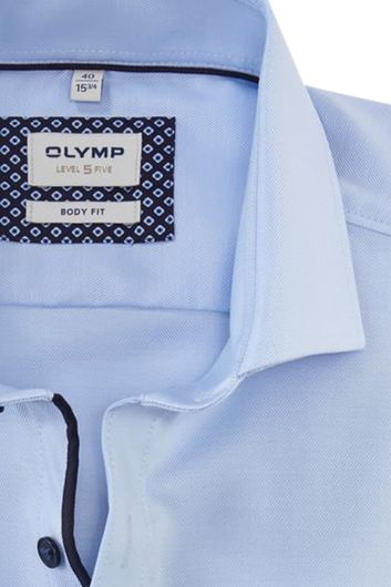 Olymp overhemd katoen Level Five body fit blauw ml 7