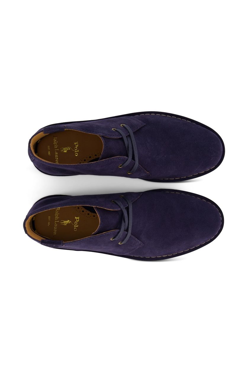 Polo Ralph Lauren nette hoge schoenen blauw effen leer veters