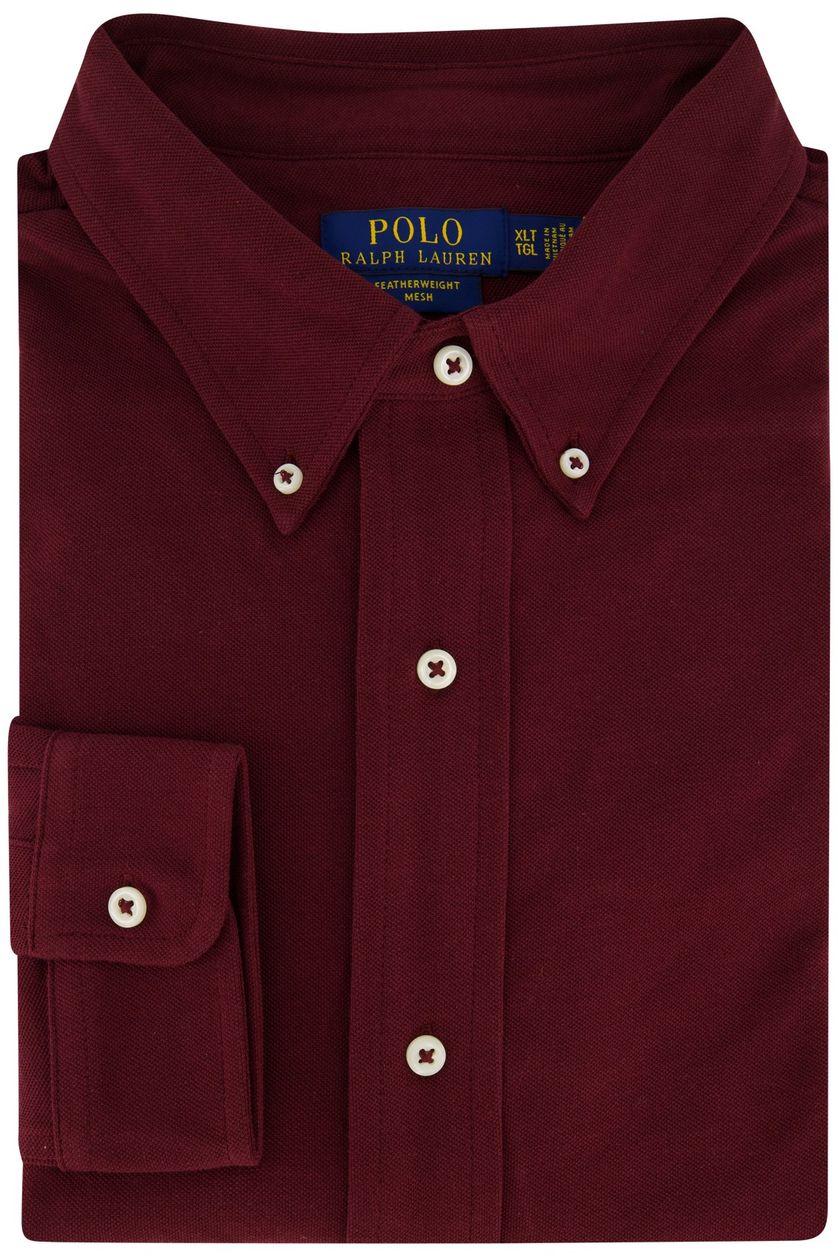 Polo Ralph Lauren casual overhemd bordeaux normale fit  katoen