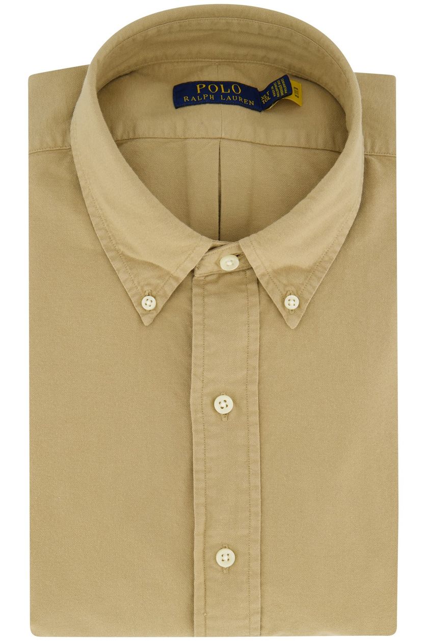 Beige Polo Ralph Lauren casual overhemd normale fit katoen