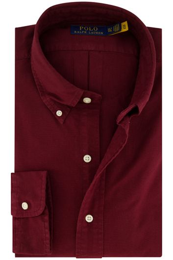 Polo Ralph Lauren casual overhemd normale fit rood effen katoen