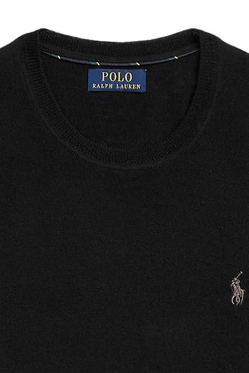 Polo Ralph Lauren Big & Tall trui ronde hals zwart effen 100% wol