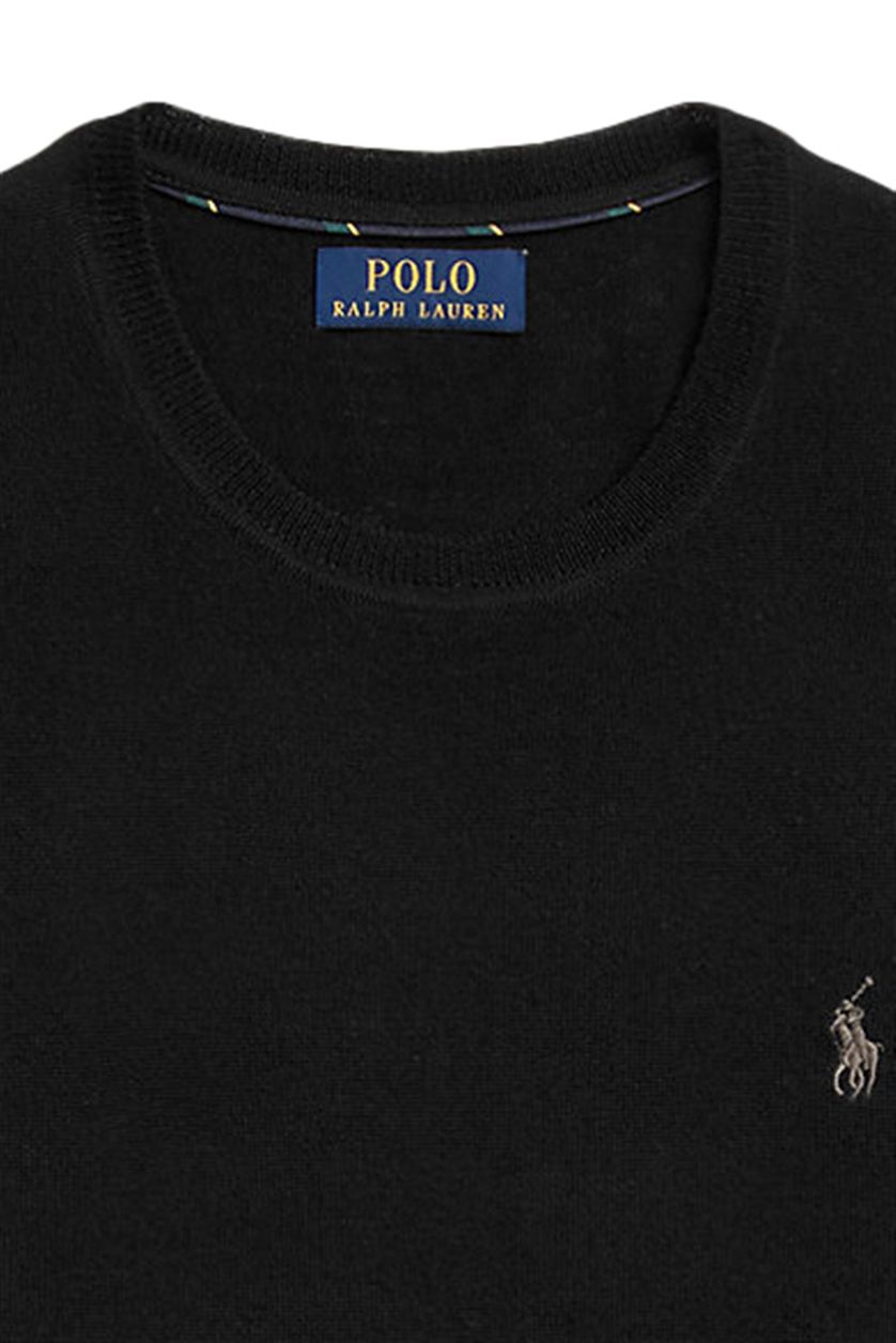 Polo Ralph Lauren trui ronde hals zwart effen wol Big & Tall