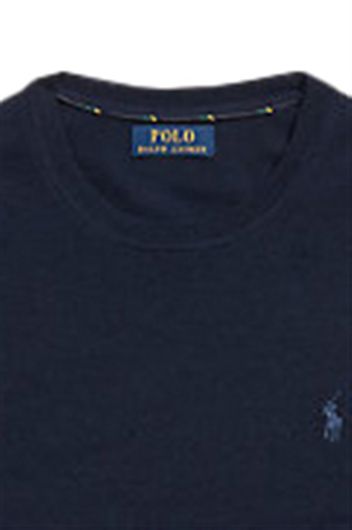 Polo Ralph Lauren Big & Tall trui ronde hals donkerblauw effen wol