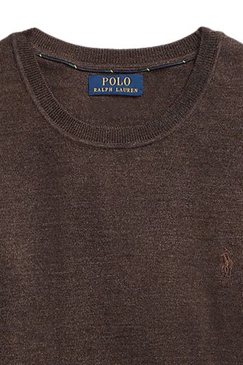 Polo Ralph Lauren Big & Tall trui ronde hals bruin effen wol