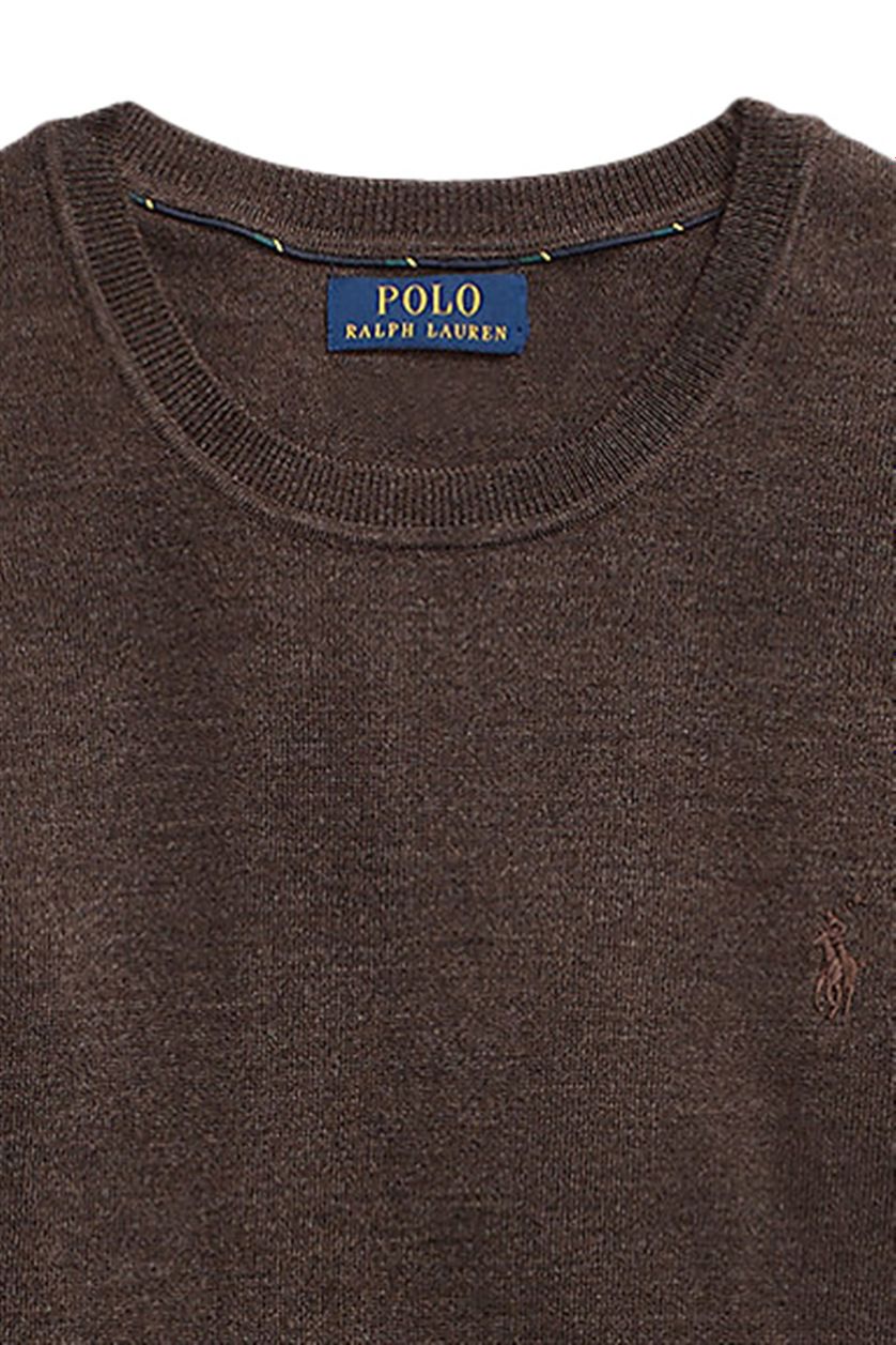 Polo Ralph Lauren trui ronde hals bruin effen 100% wol Big & Tall