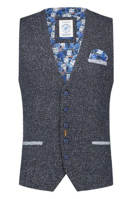 A Fish Named Fred A Fish Named Fred gilet donkerblauw geprint normale fit polyester