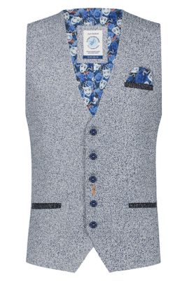 A Fish Named Fred A Fish Named Fred gilet blauw met print normale fit 