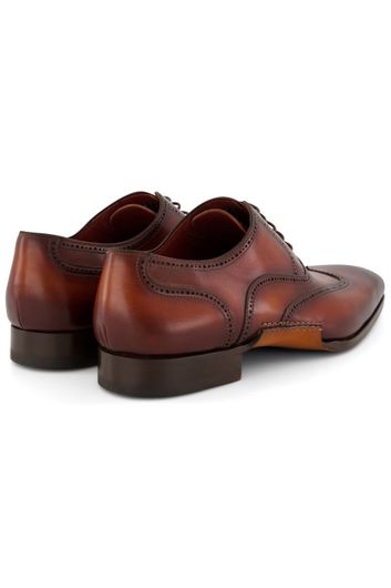 Magnanni nette schoenen bruin effen leer en rubber