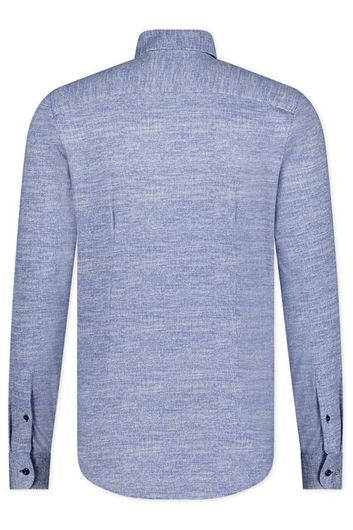 Blauw uni Blue Industry casual overhemd slim fit katoen