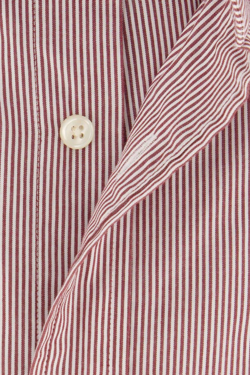 Gant casual gestreept overhemd normale fit bordeaux katoen