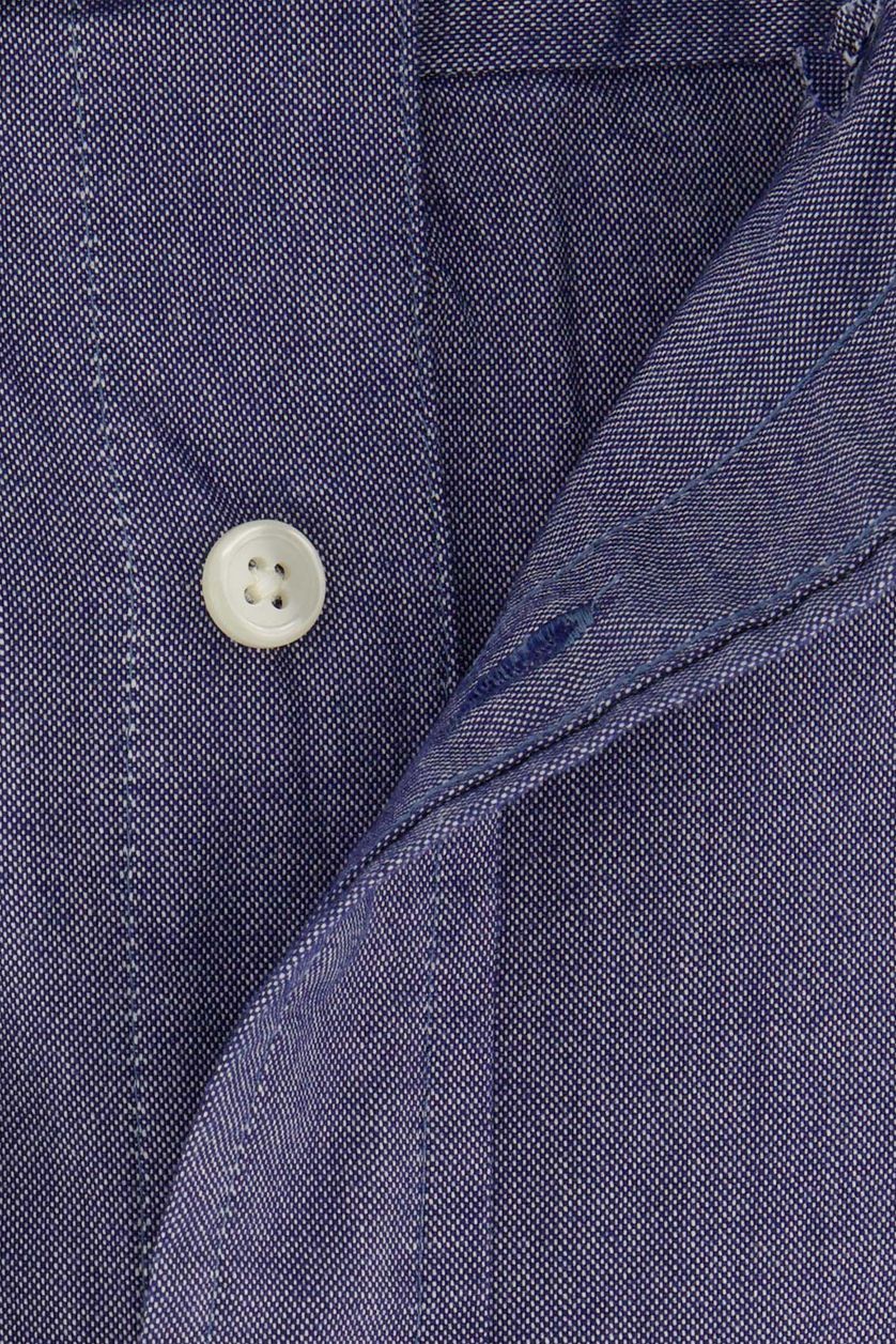 Gant casual overhemd Regular Fit blauw effen katoen witte knopen