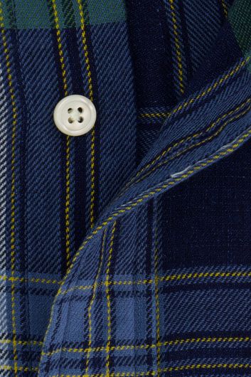 Gant casual blauw geruit overhemd normale fit katoen