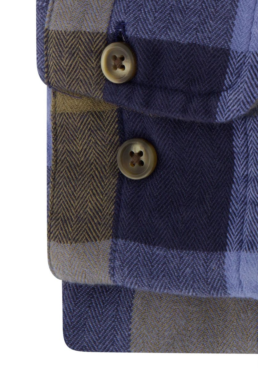 Gant casual blauw geruit overhemd regular fit katoen