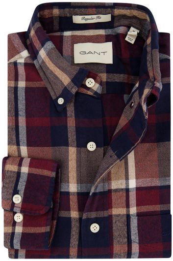 Gant casual heren overhemd regular fit rood geruit katoen