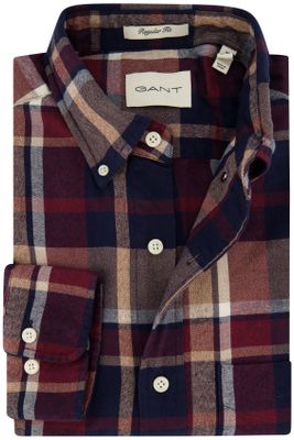 Gant Gant casual heren overhemd regular fit rood geruit katoen