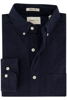 Gant Gant casual heren  overhemd regular fit donkerblauw katoen