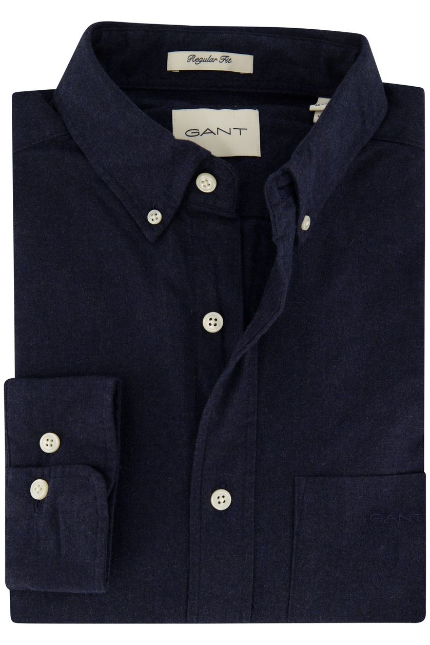 Gant casual heren  overhemd regular fit donkerblauw katoen