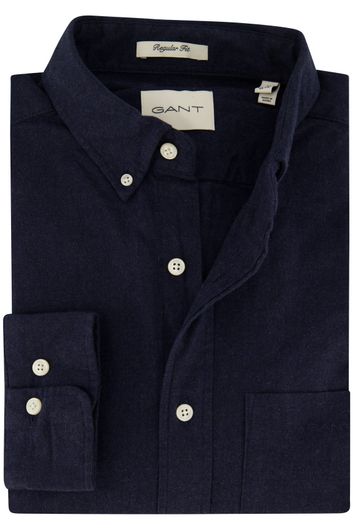 Gant casual overhemd heren regular fit donkerblauw katoen