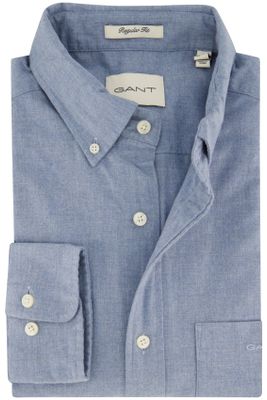Gant Gant casual heren overhemd regular fit lichtblauw effen katoen