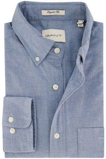 Gant casual overhemd heren regular fit lichtblauw katoen
