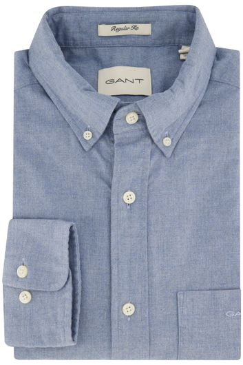 Gant casual overhemd heren regular fit lichtblauw katoen