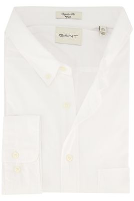 Gant Overhemd Gant regular fit wit katoen