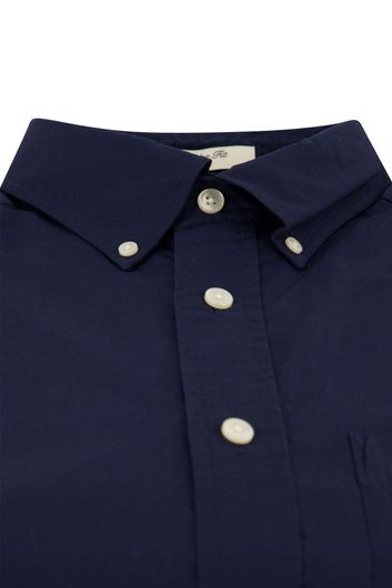 Gant casual overhemd normale fit donkerblauw effen
