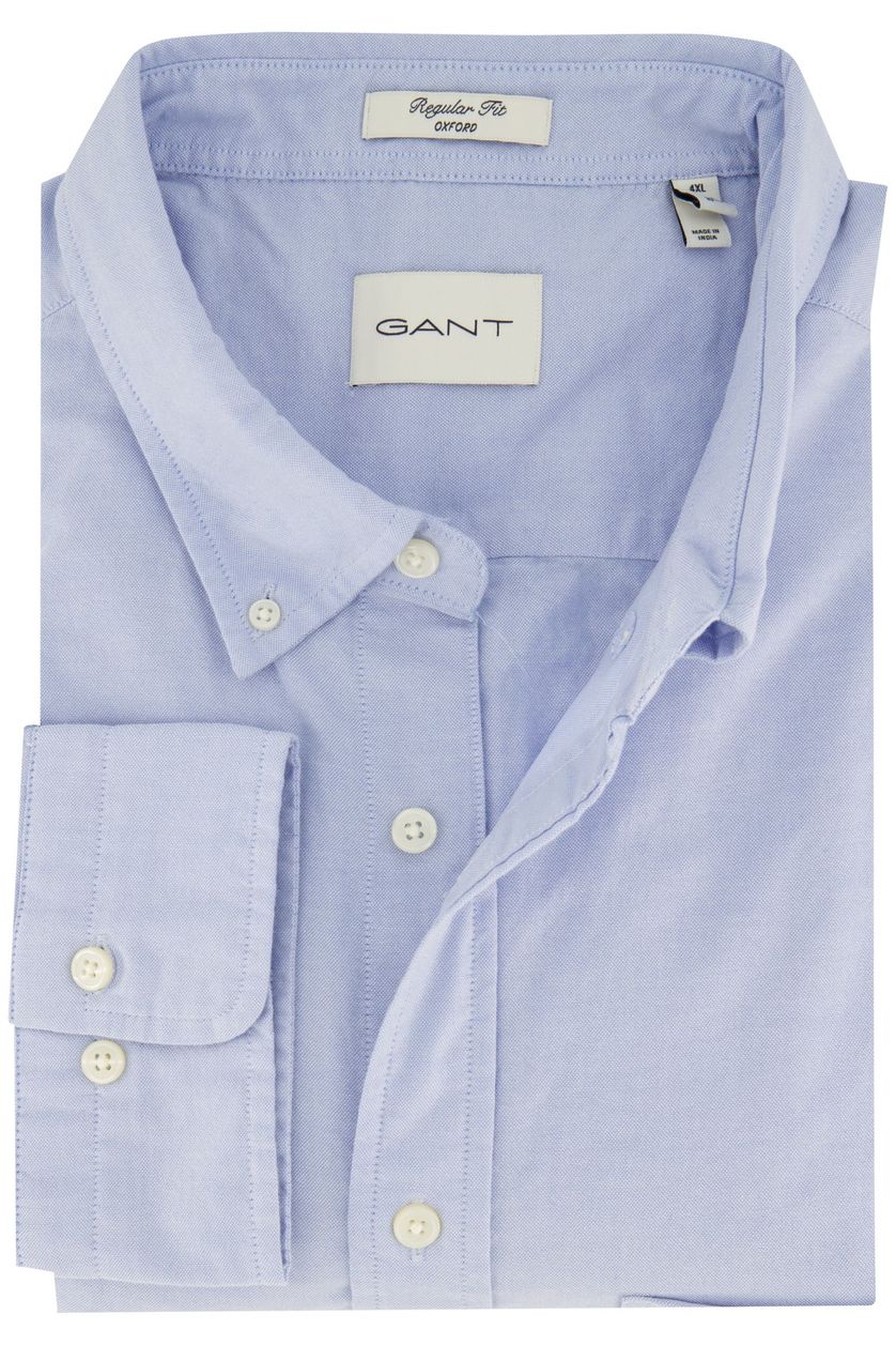 Gant overhemd katoen regular fit lichtblauw