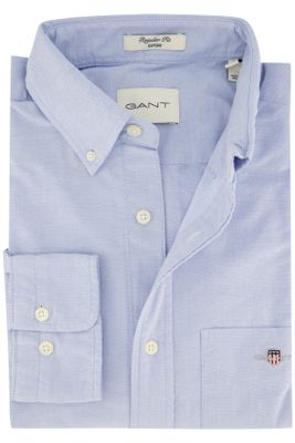 Gant Gant overhemd regular fit lichtblauw katoen