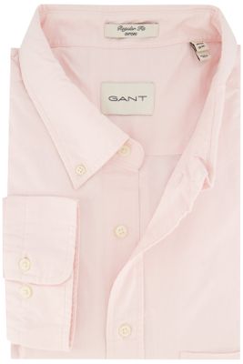 Gant Gant casual overhemd normale fit roze effen katoen