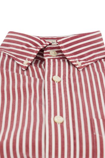 Gant Poplin overhemd rood gestreept borstzak