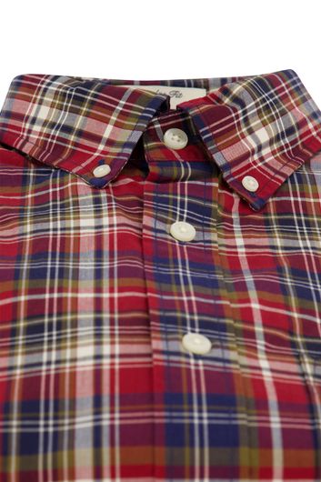 Gant Poplin overhemd rood geruit borstzak