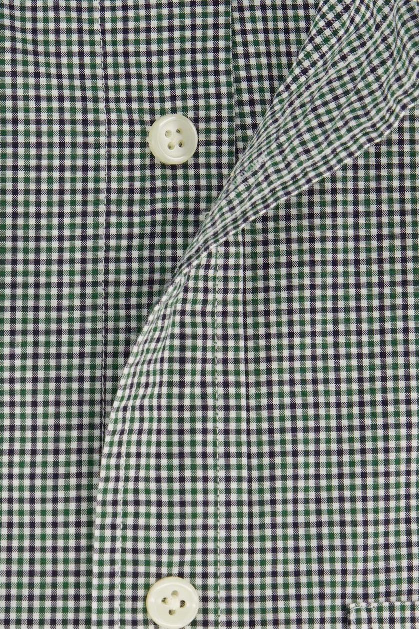 Gant casual overhemd katoenen normale fit groen geruit
