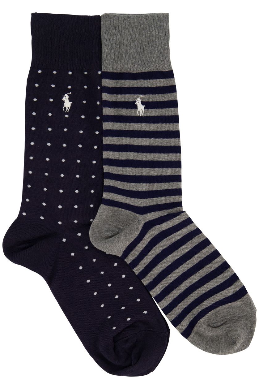 Polo Ralph Lauren 2-pack sokken donkerblauw geprint 