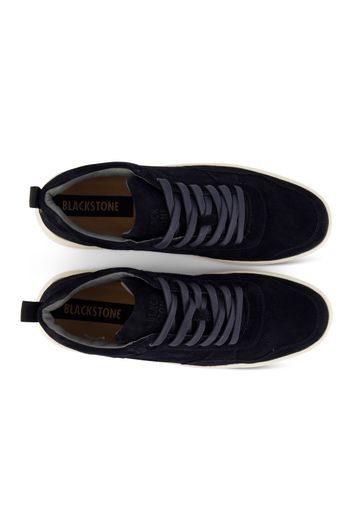 Blackstone sneakers donkerblauw effen leer
