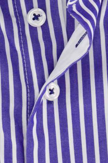 Portofino overhemd Tailored fit streep blauw wit