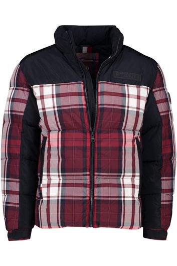 Tommy Hilfiger winterjas normale fit rood geruit