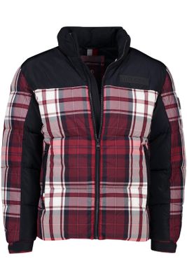 Tommy Hilfiger Tommy Hilfiger winterjas rood geruit rits normale fit 
