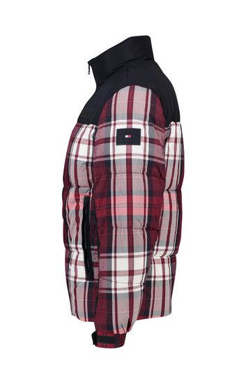 Tommy Hilfiger winterjas normale fit rood geruit
