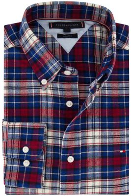 Tommy Hilfiger Tommy Hilfiger casual overhemd normale fit blauw rood geruit