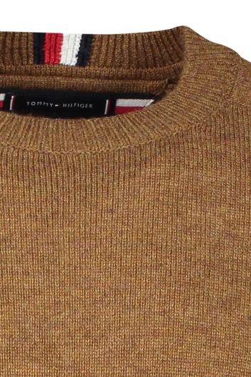 Tommy Hilfiger bruine trui normale fit ronde hals  wol