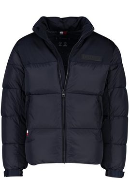 Tommy Hilfiger winterjas Tommy Hilfiger donkerblauw effen rits normale fit 
